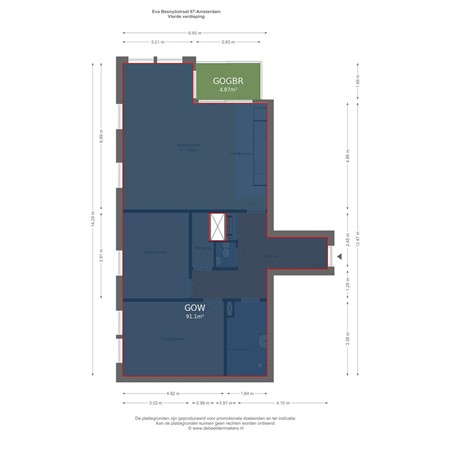 Floorplan - Eva Besnyöstraat 67, 1087 KR Amsterdam